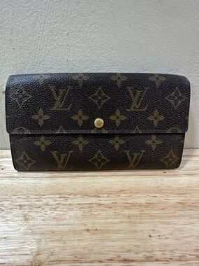 Louis Vuitton Monogram Continental Wallet in Brown and Gold